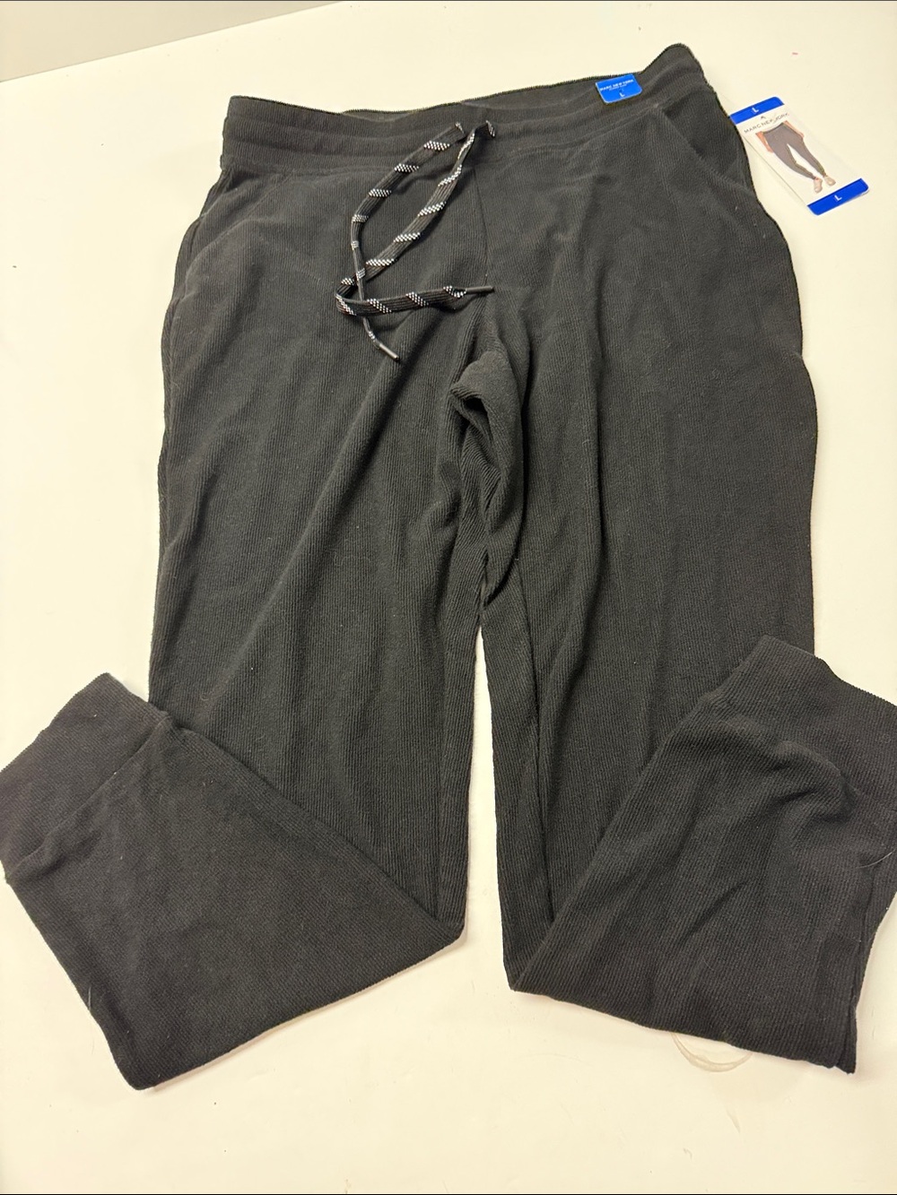 Marc New York Black Knit Drawstring Joggers